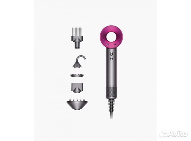 Фен Dyson HD07 Supersonic стальной/фуксия