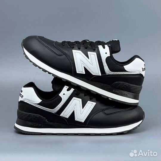 New Balance 574 Черная Кожа