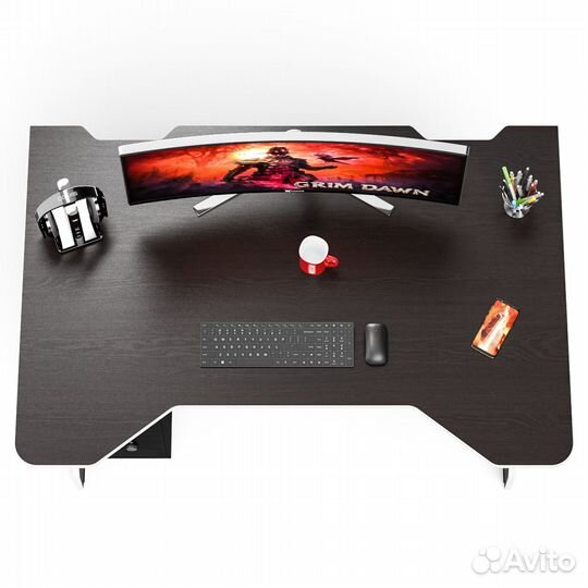 Игровой компьютерный стол Краб-5 цвет венге/кромка белая, шхгхв 140х90х75 см