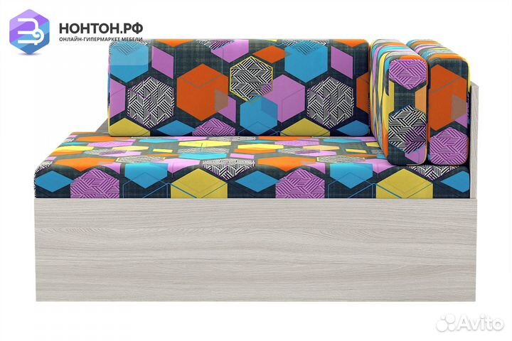 Диван выкатной №1 ясень шимо светлый / принт геоме