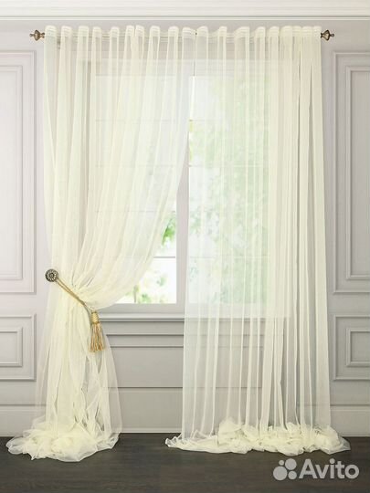 Тюль вуаль пошив доставка экрю