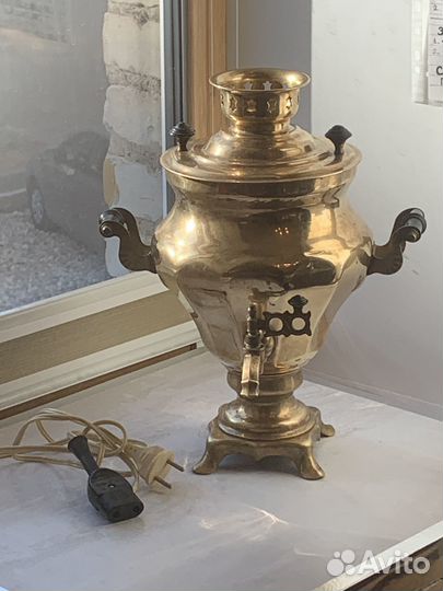 Латунный самовар электрический СССР