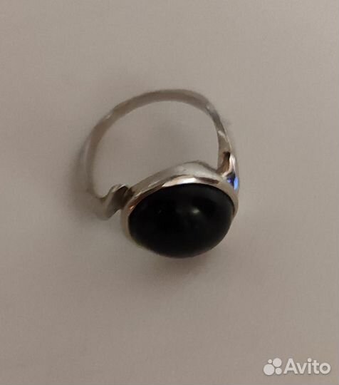 Серебряные серьги с чёрным агатом