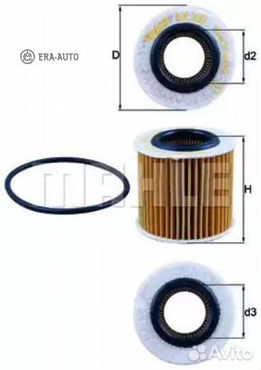 Mahle OX360D Фильтр масл.skoda fabia/VW polo 1.2L 2001