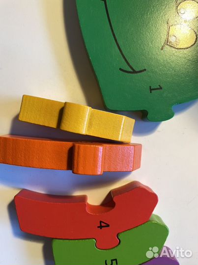 Крокодил деревянный пазл развивающая игрушка