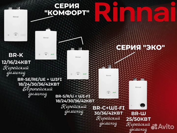 Настенный газовый котёл Rinnai Японское качество