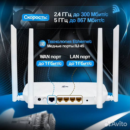 Роутер wifi двухдиапазонный ME2-Lite 2.4/5 ггц, Et