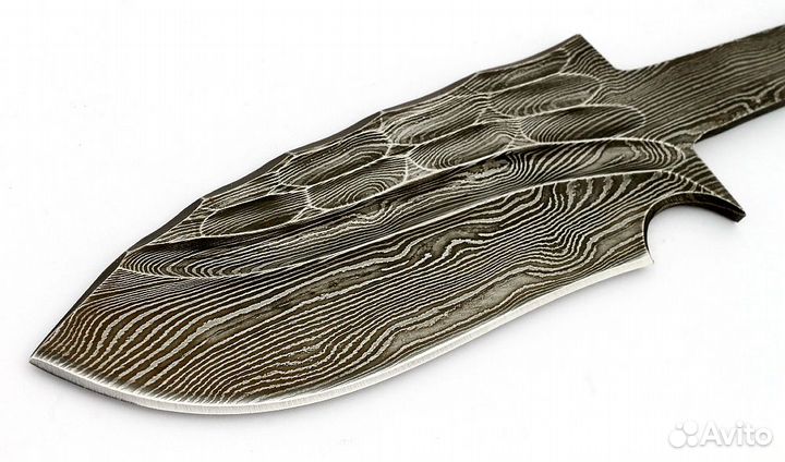 Клинок Заяц, сталь дамаск, камень-долы