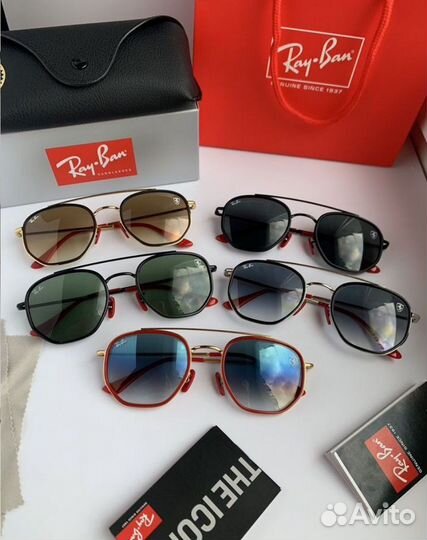 Очки ray ban ferrari пепельные