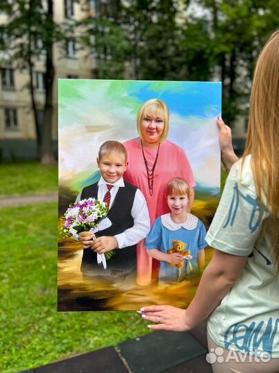 Портрет на холсте по фото, печать на холсте