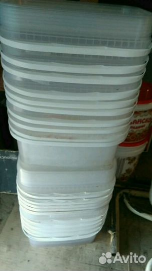 Вёдра пластиковые прозрачные с крышкой 5л 3л б/у