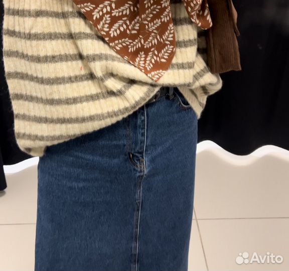 Джинсовая юбка макси