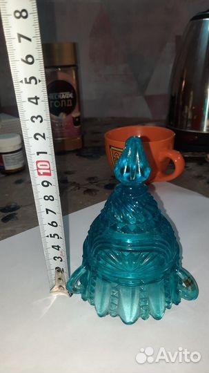 Лампадка старинная купоросное стекло