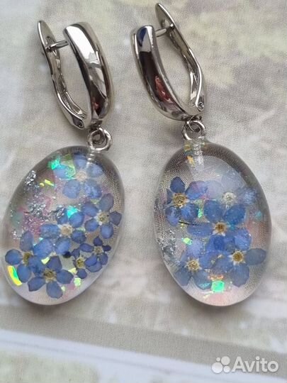 Серьги из эпоксидной смолы