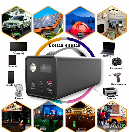 Повербанк с розеткой на 220в 30000mah Akenori