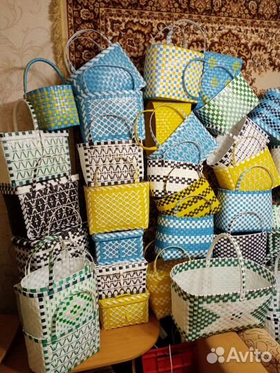 Корзины из упаковочной ленты