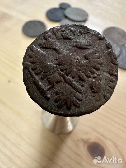Монета денга 18век Анна Иоанновна или Елизавета