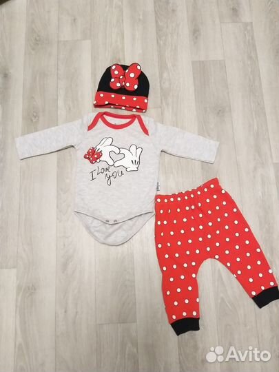 Костюм тройка для новорождённых 62-68р