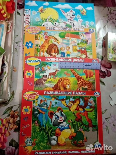 Пазлы детские, деревянные, картонные и мягкие