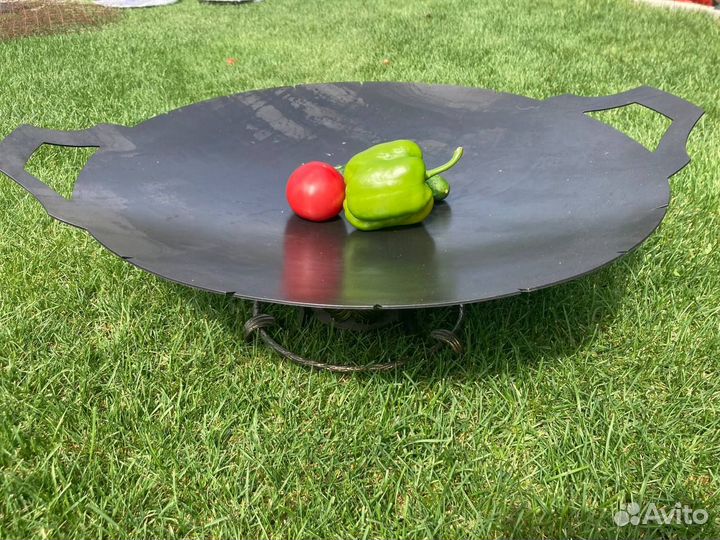 Садж 40 см стальной, плоский