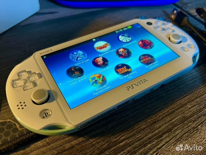 Sony PS Vita Slim Light Blue 128gb 7500 игр набор