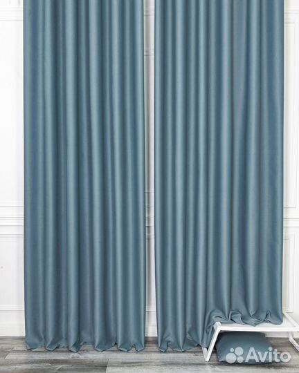 Шторы блэкаут Марсель Пастельный синий