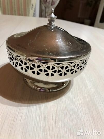 Конфетница мельхиор СССР, винтаж