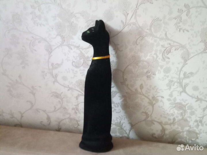 Кошка копилка фарфор бархотка высота 45 см