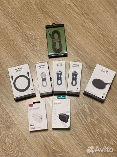 Кабель Native Union 1.2m, Rombica 1.5 m, зарядное