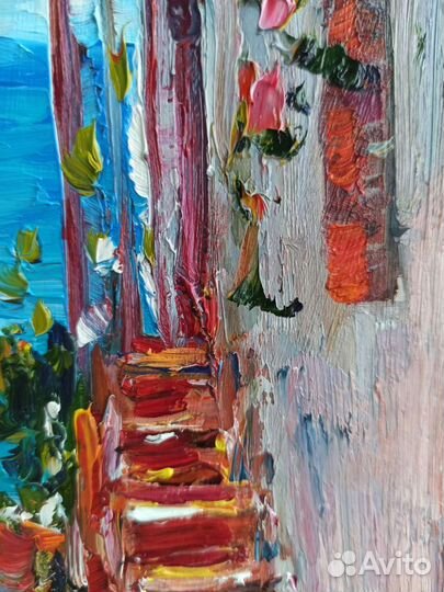 Картина Греция городской пейзаж маслом