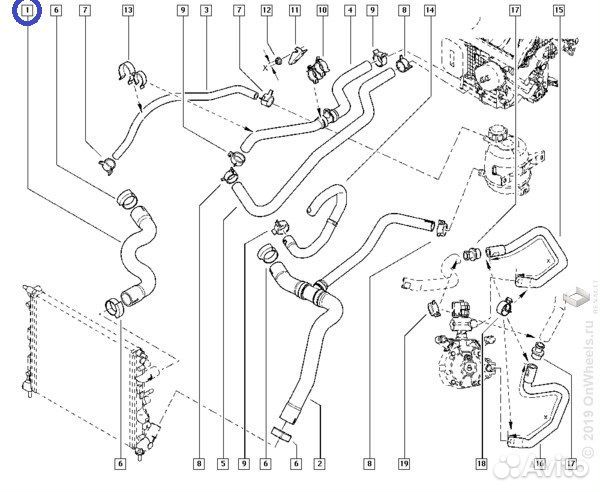 Патрубок радиат. Renault Logan Sandero 8 кл. верх