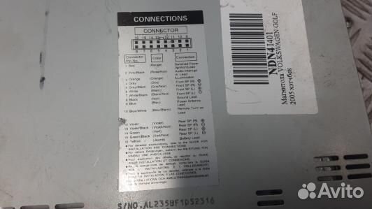 Магнитола volkswagen golf 5 (NDN04I401)