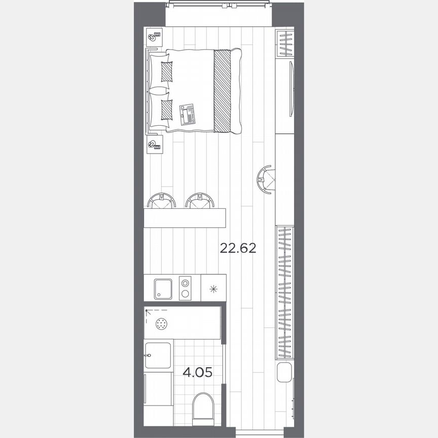 Апартаменты-студия, 26,7 м², 13/14 эт.