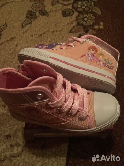 Текстильные ботинки типа кед для девочки