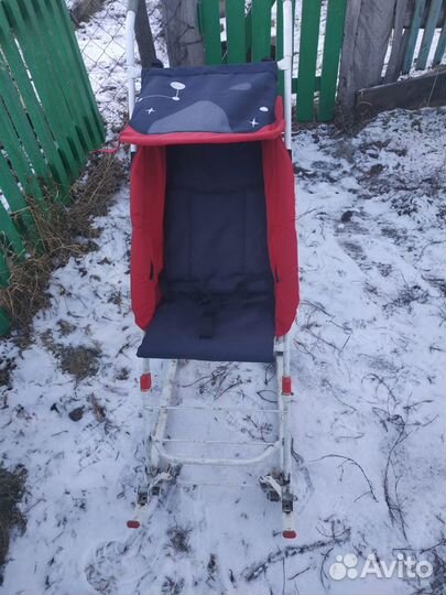 Детские санки на колесиках