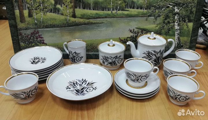 Винтажный фарфоровый кофейный сервиз лфз