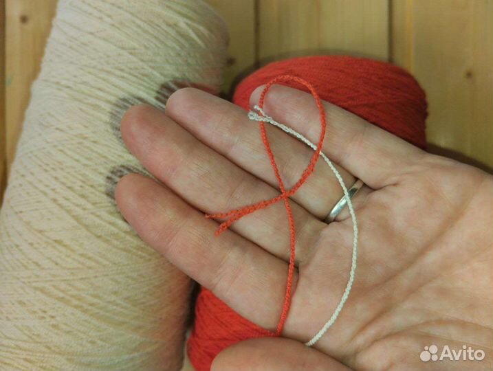 Пряжа итальянская бобинная хлопок шнурок