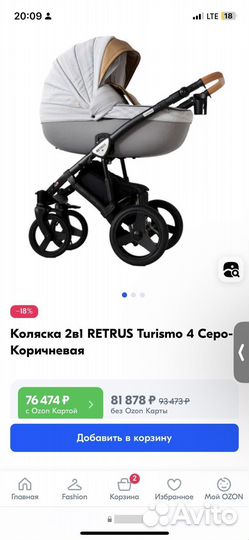 Коляска 2 в 1 retrus Turismo
