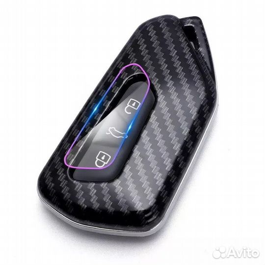 Чехол на ключ Skoda Octavia / Шкода Октавия A8 carbon