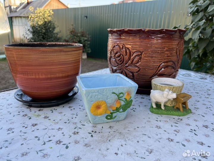 Керамические горшки для цветов бу