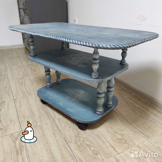 Столик винтаж журнальный / кофейный на колесиках