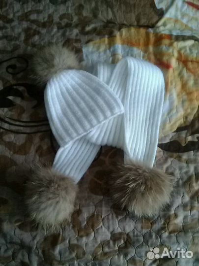 Комплект на зиму.(пампоны натуральные)