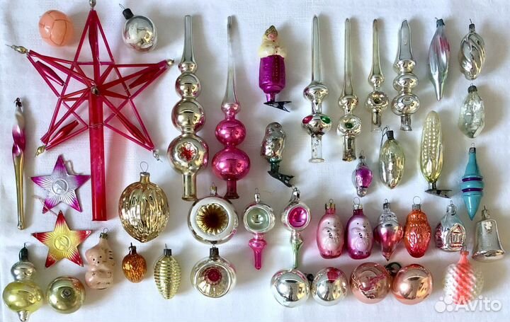 Елочные игрушки на прищепках СССР