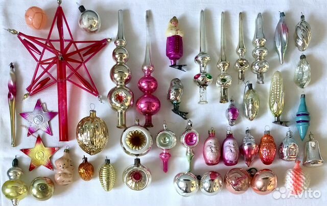 Елочные игрушки на прищепках СССР