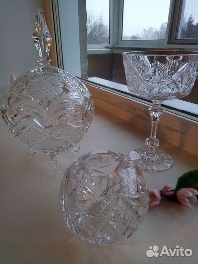 Конфетницы хрустальные