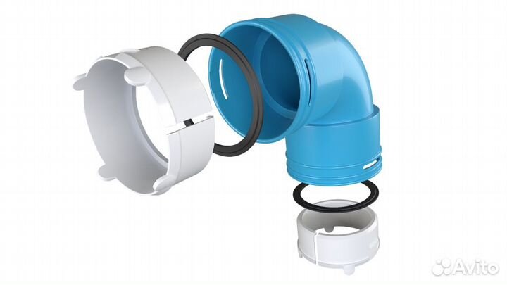 Поворот воздуховода Угол 90 градусов 75 мм