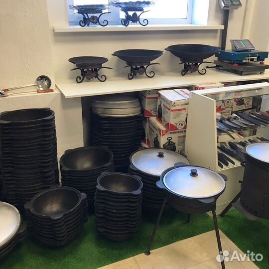 Казан 12 л.+ печь с трубой + шумовка