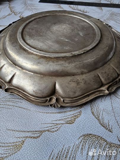 Тарелка винтаж серебрением