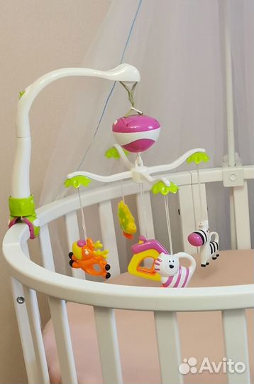 Погремушки и карусель мобиль музыкальная