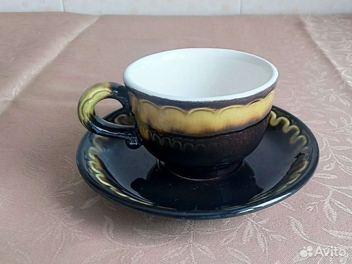 Кофейный сервиз обливная керамика зик Конаково